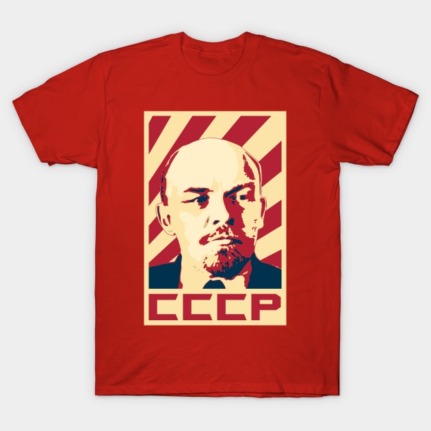 Vladimir Lenin CCCP Retro Propaganda T-Shirt by Nerd_art